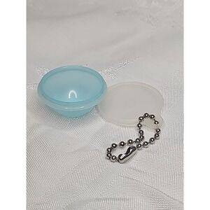 Tupperware Vintage Mini  Wonderlier Bowl Keychain in Light Blue W/ Lid and Chain